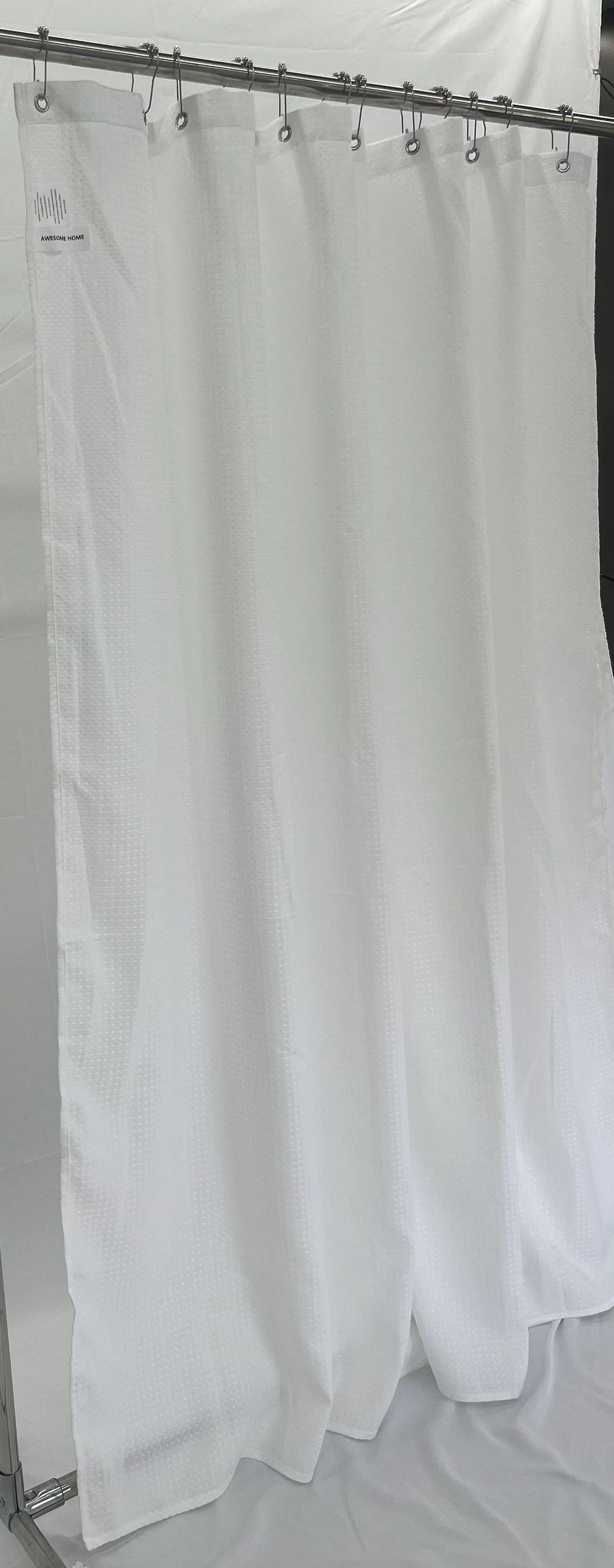 Tenda da doccia Awesome Home in tessuto a nido d'ape con ganci - Elegante design strutturato, resistente all'acqua, lavabile in lavatrice, perfetta per l'arredo del bagno (180 x 182 cm)