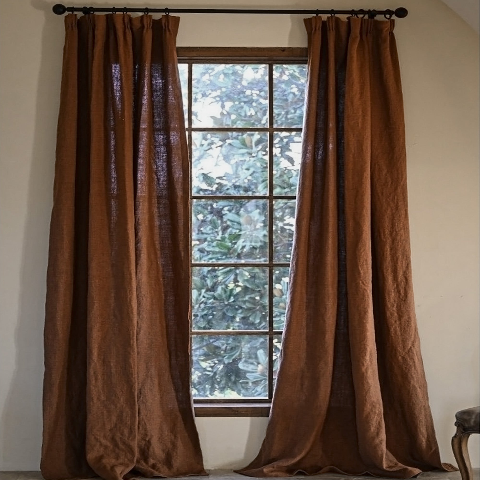 Caramel Hearth Linen|Curtains