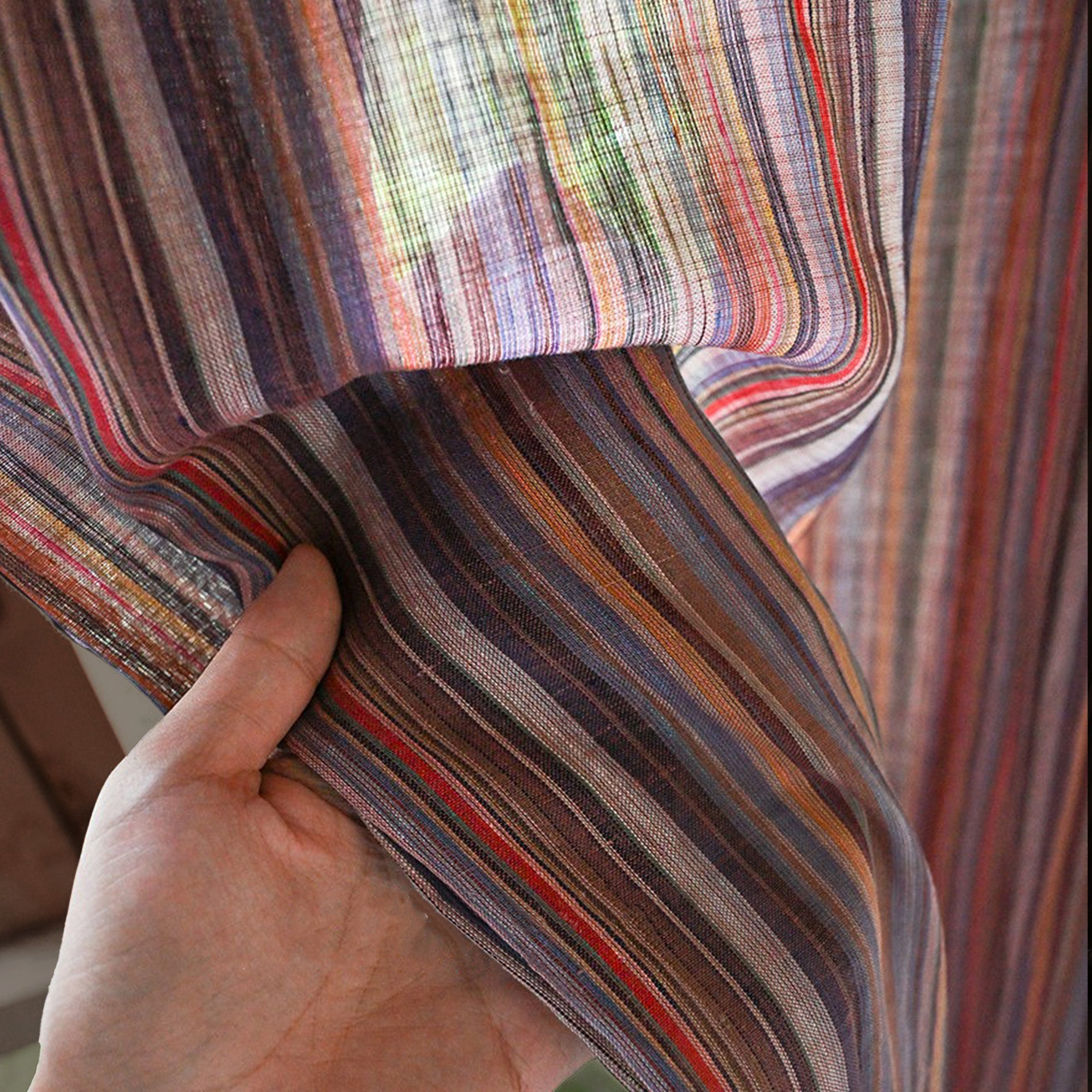 Crimson Stripe Linen|Curtains