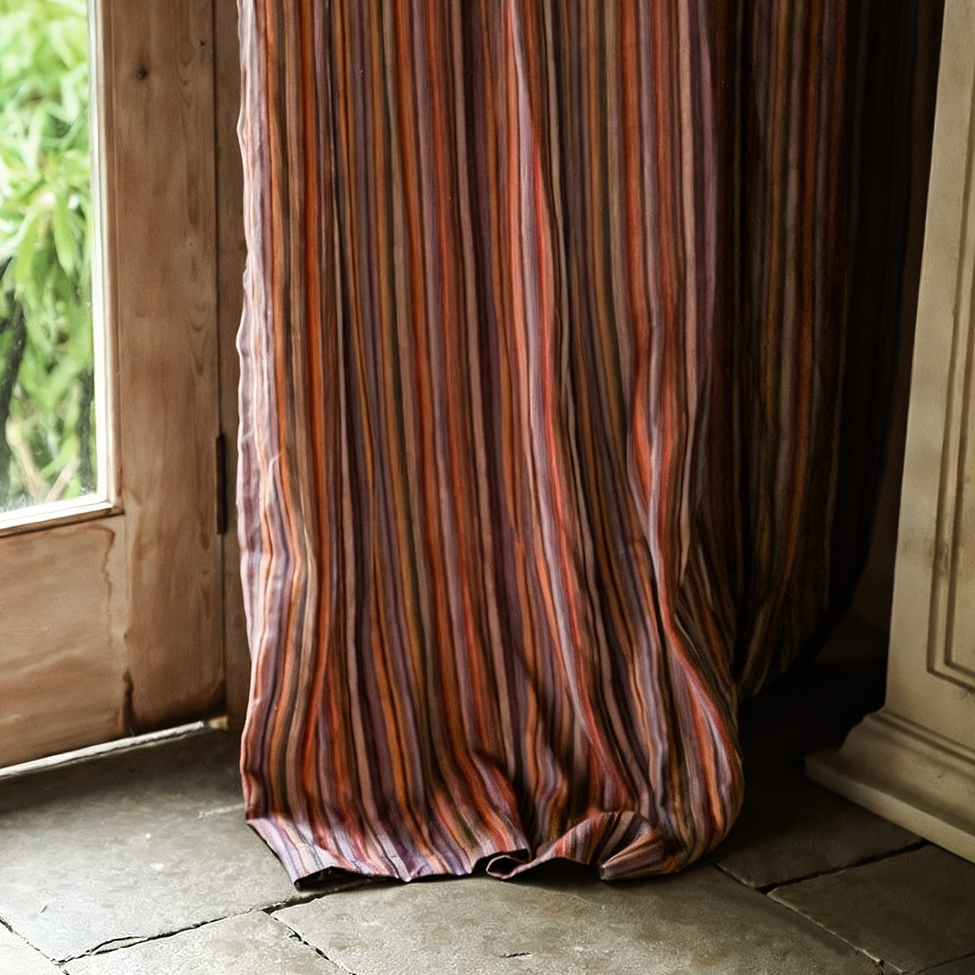 Crimson Stripe Linen|Sample