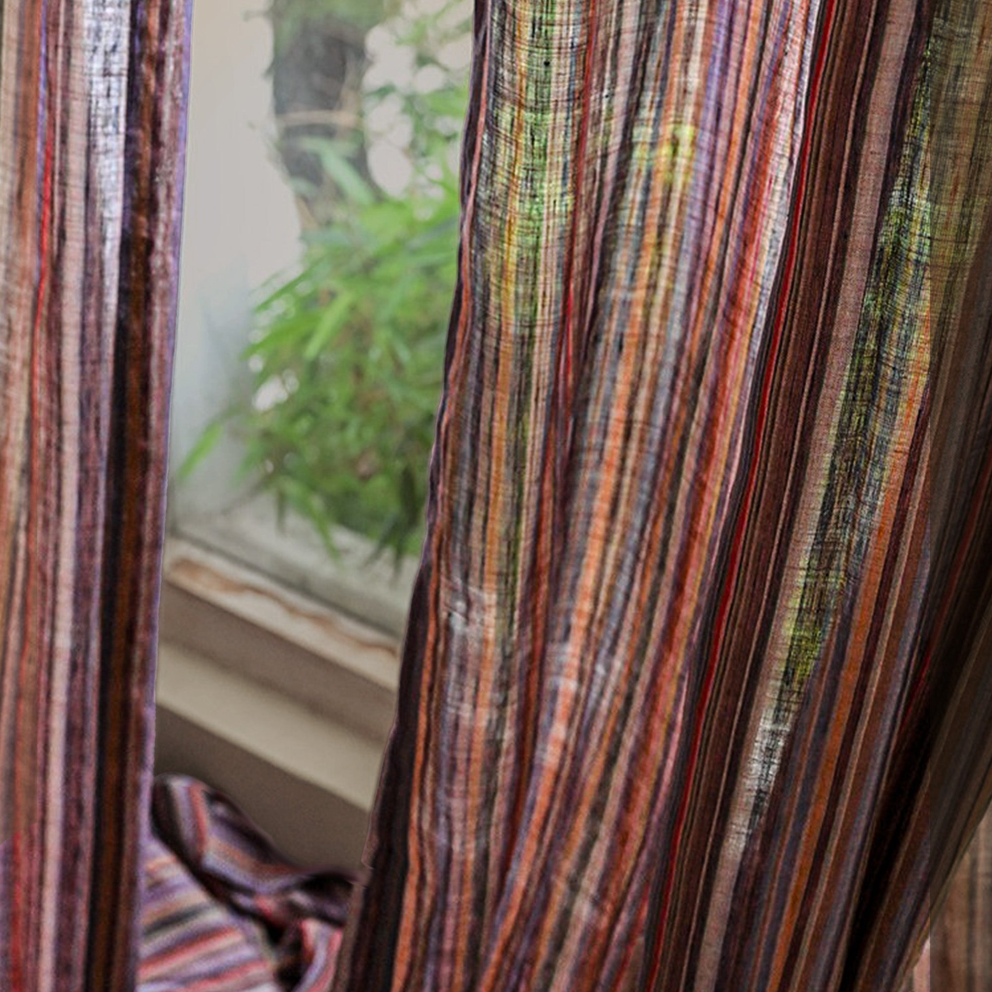 Crimson Stripe Linen|Curtains