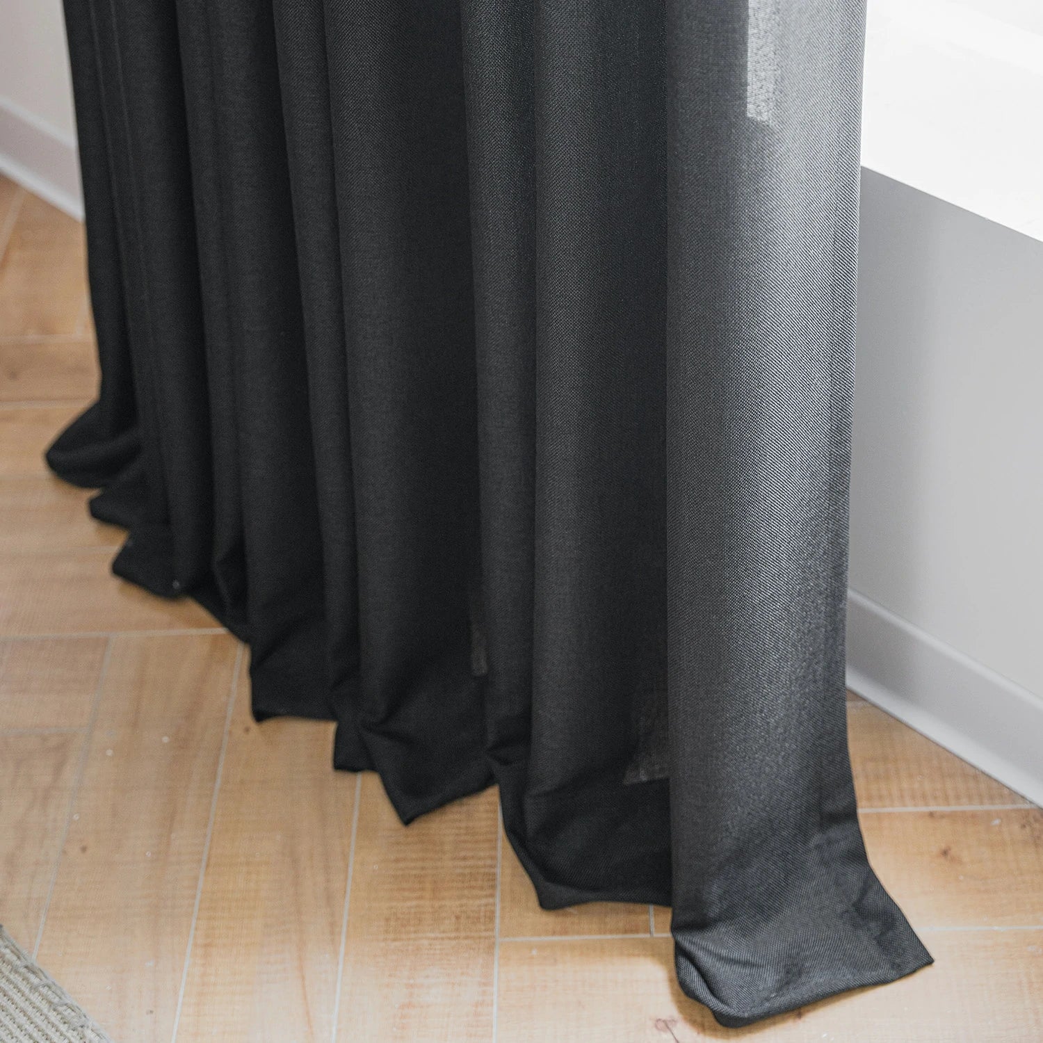 Dandelion Polyester Pinch Pleat Drapery Custom Curtains Blackout Curtain Black