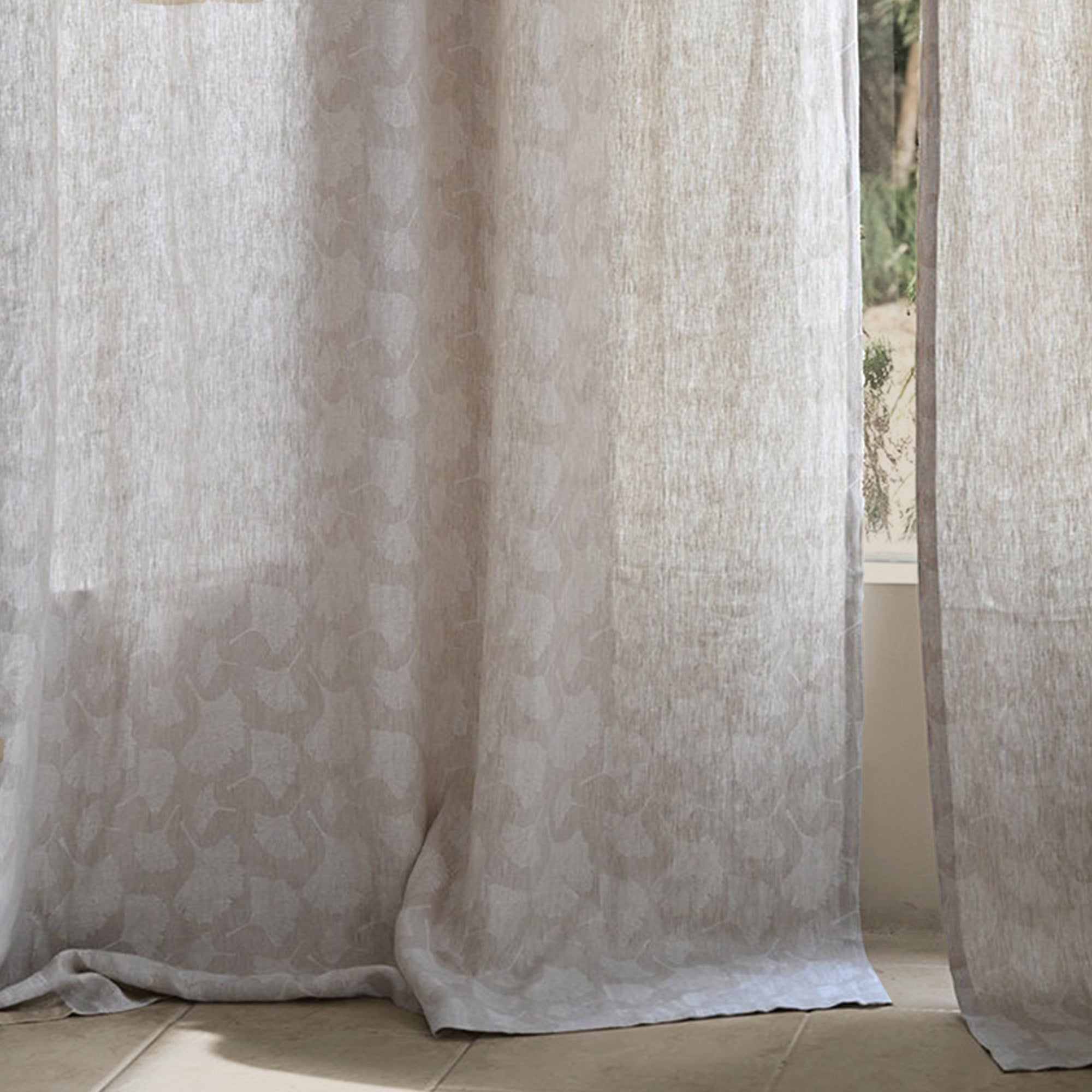 Ginkgo Jacquard Linen|Sample