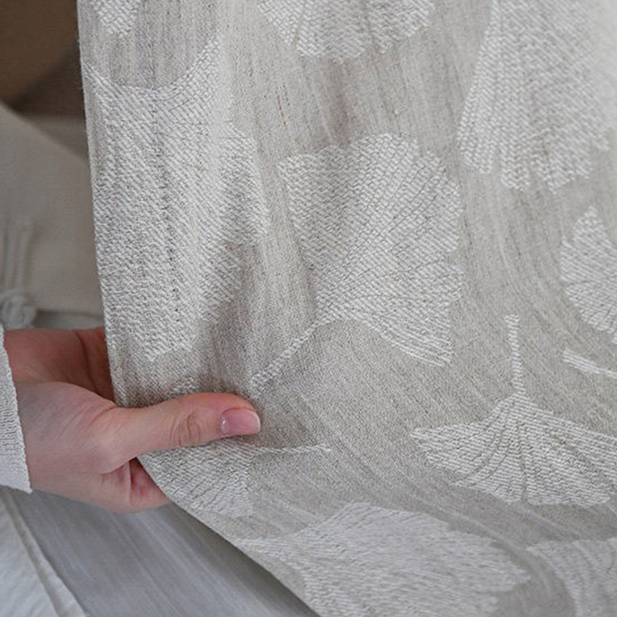 Ginkgo Jacquard Linen|Sample
