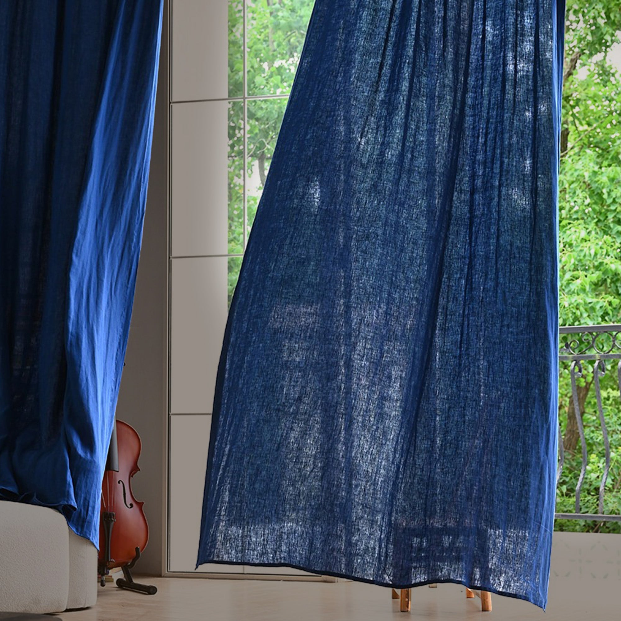 Indigo Slub Linen|Curtains
