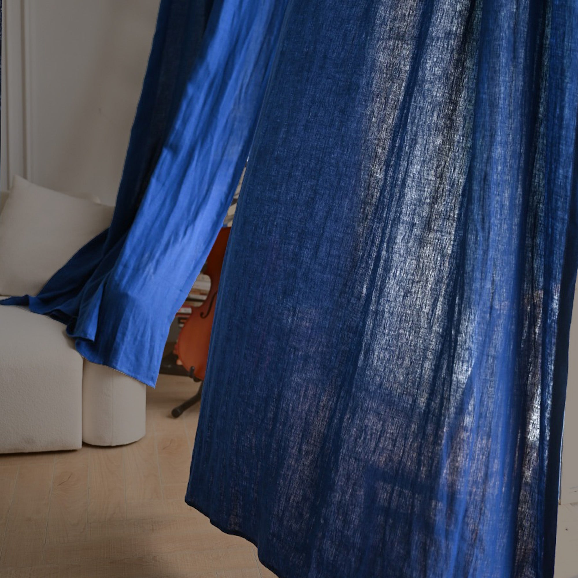 Indigo Slub Linen|Curtains