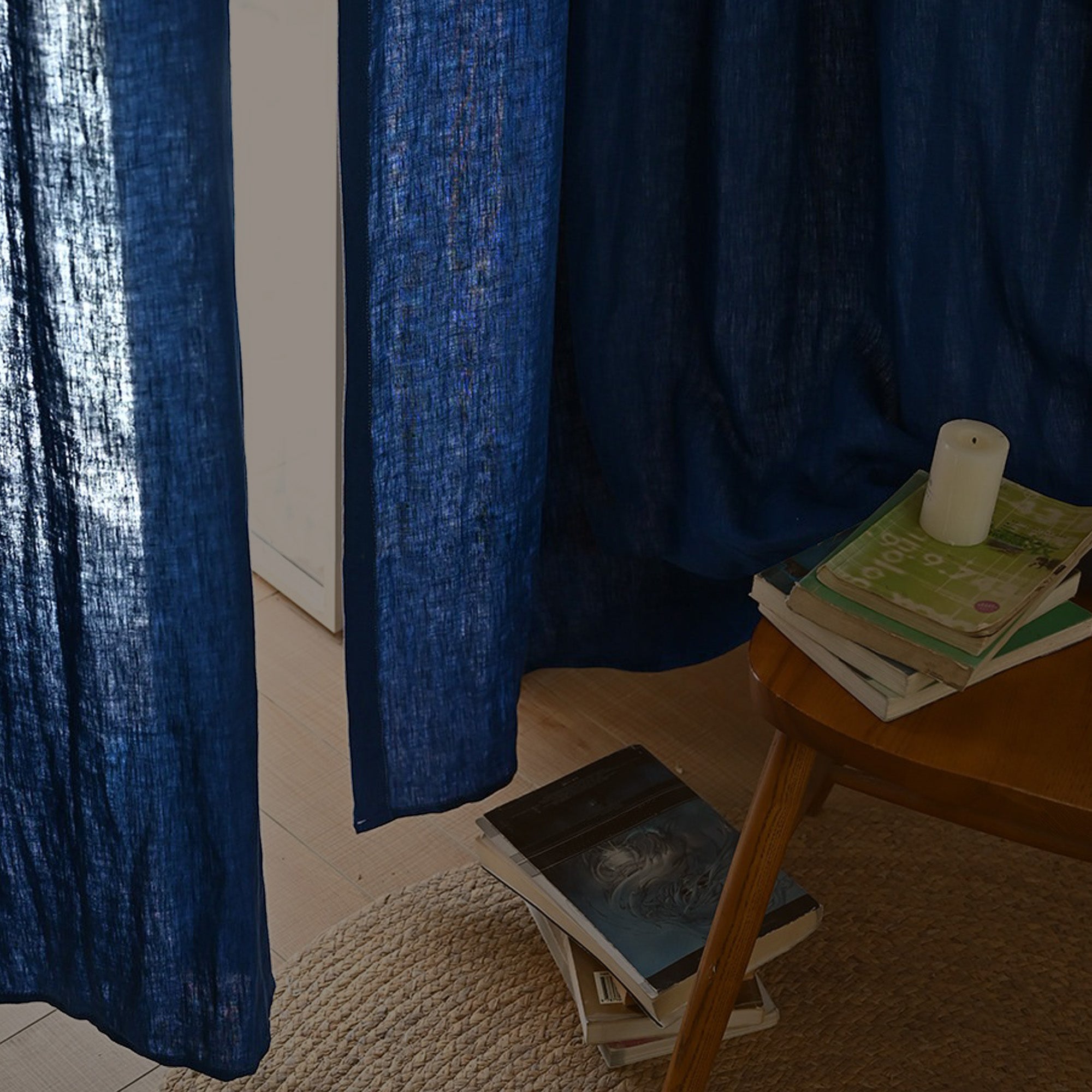 Indigo Slub Linen|Curtains