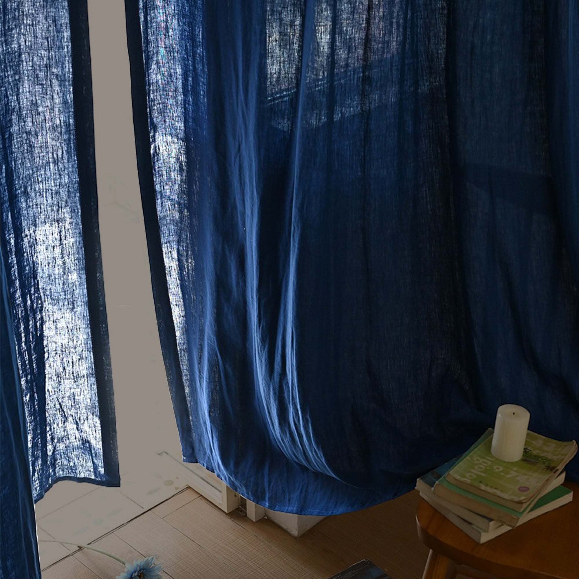 Indigo Slub Linen|Curtains