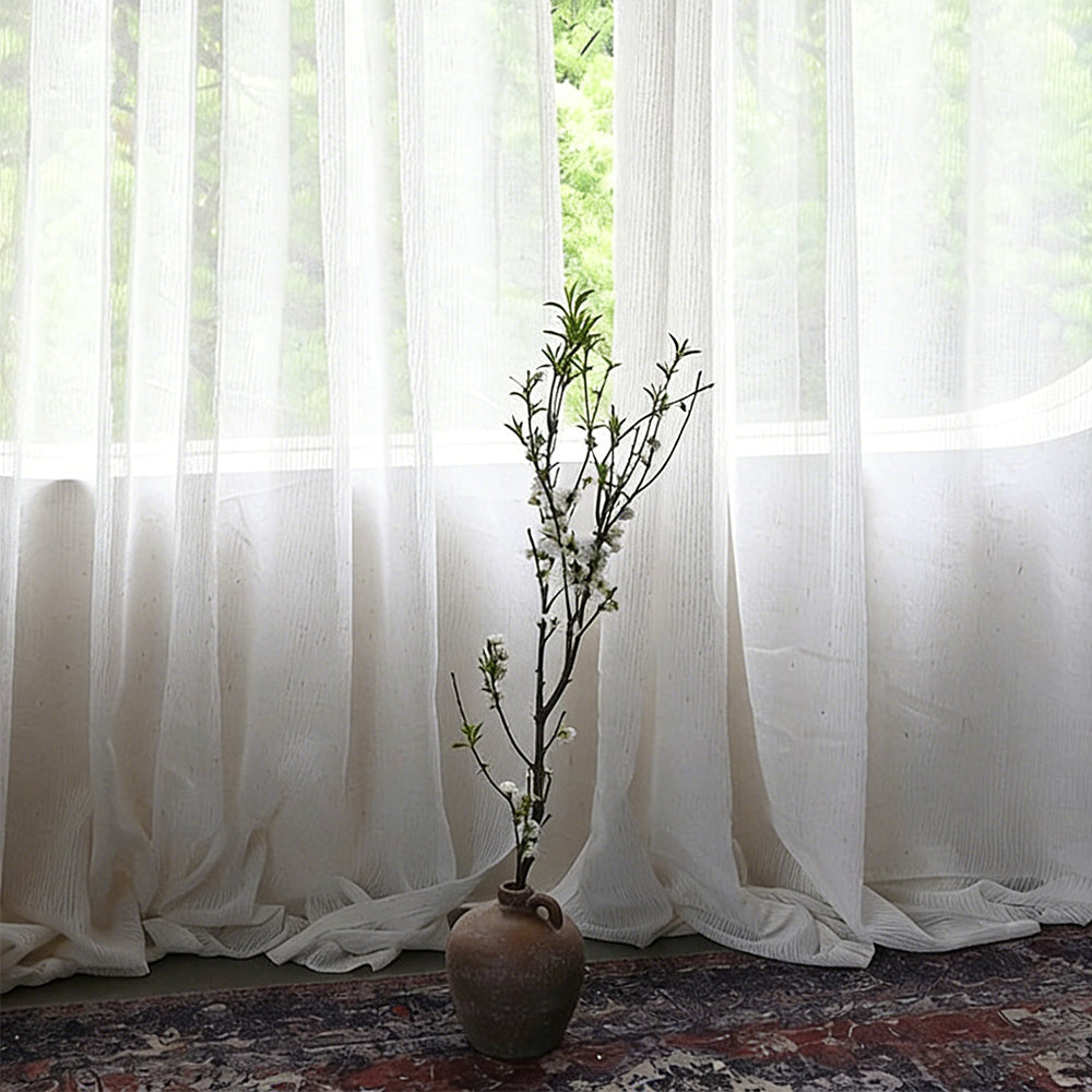 Linen Stria Sheer|Curtains