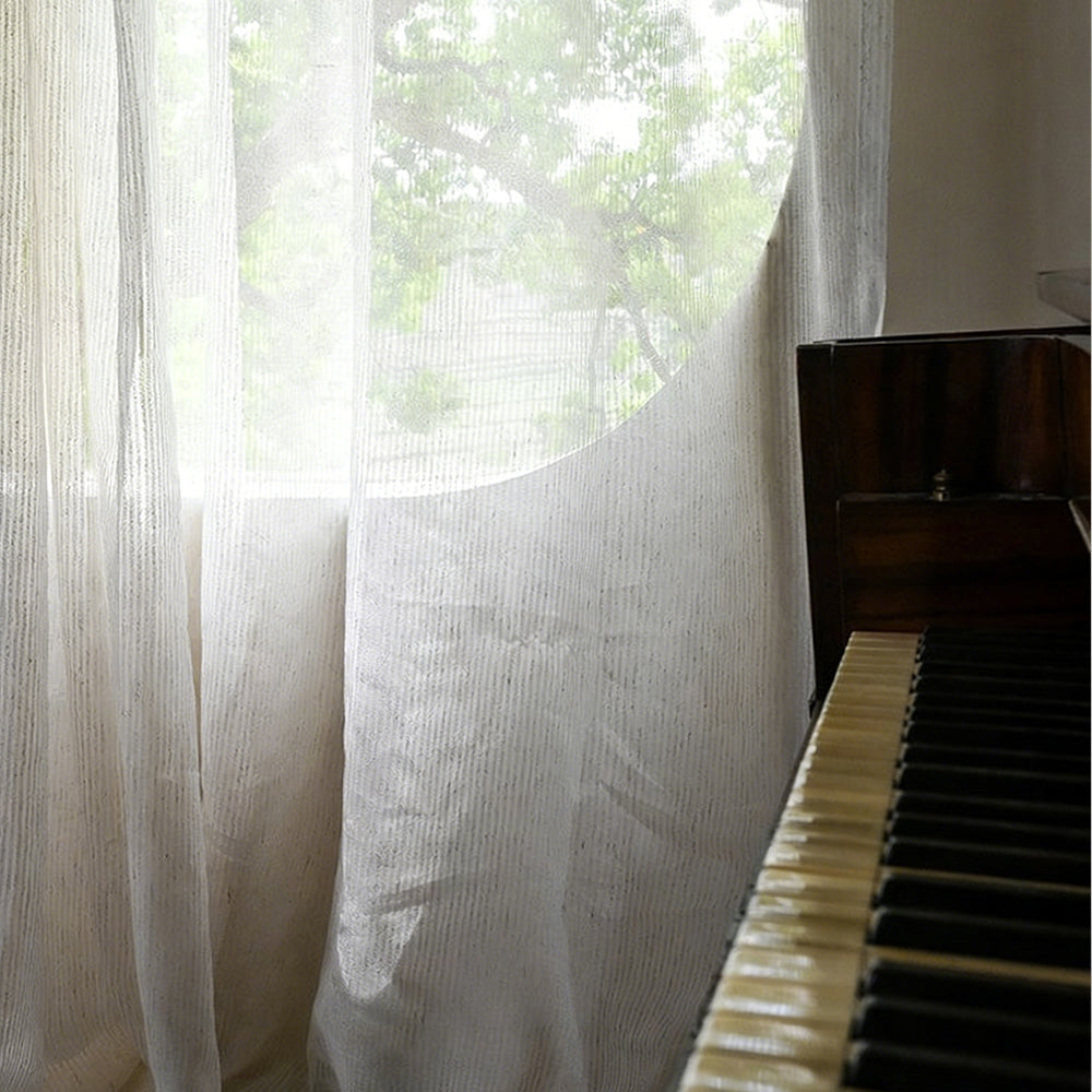 Linen Stria Sheer|Sample