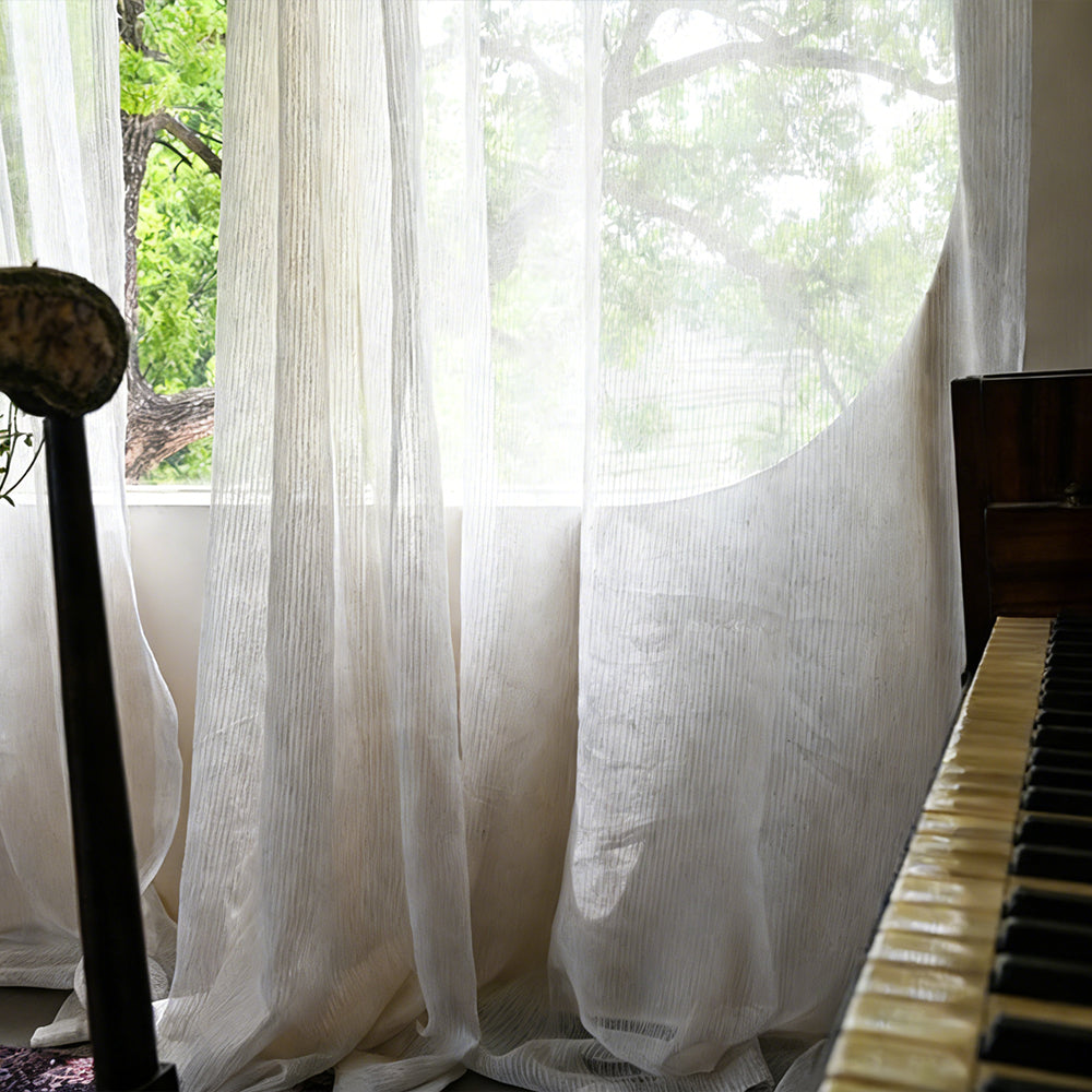 Linen Stria Sheer|Sample