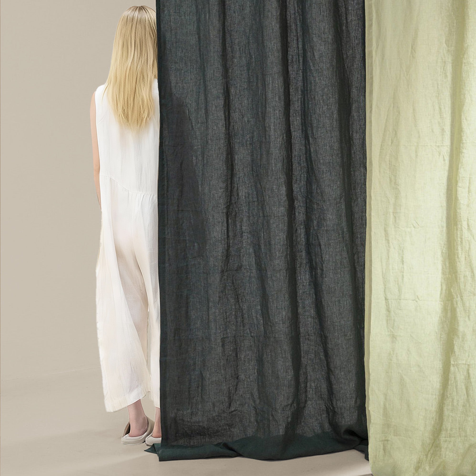 Meadow Green Linen|Curtains