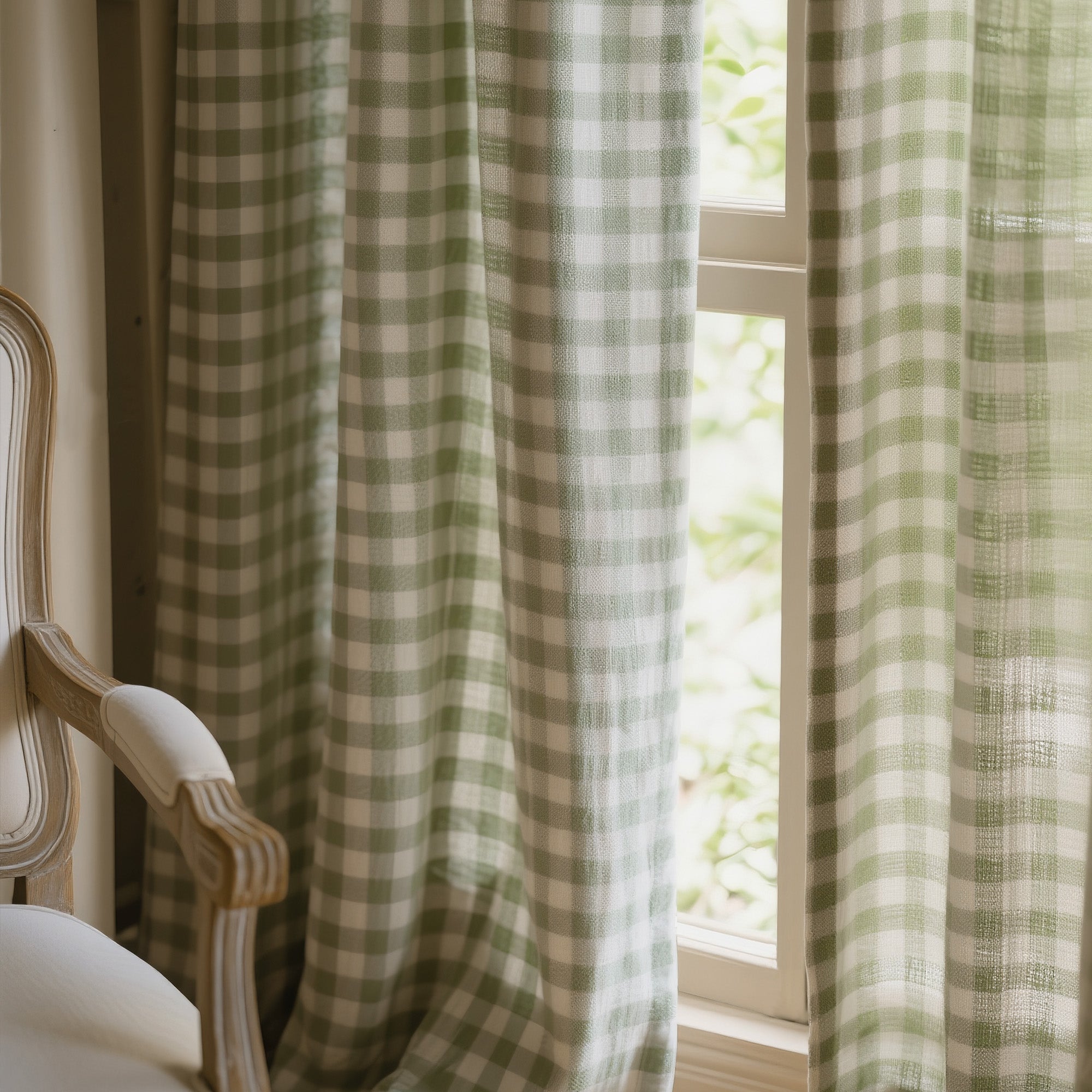 Moss Check Linen|Curtains