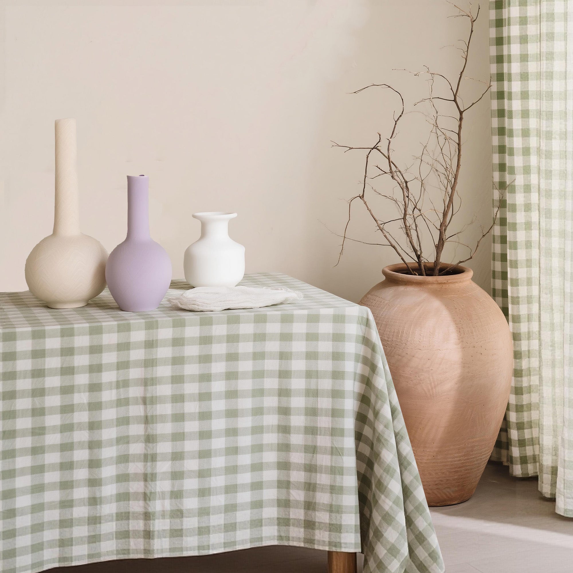 Moss Check Linen|Curtains