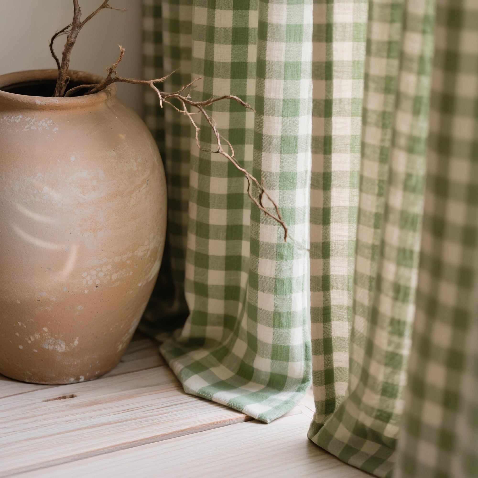 Moss Check Linen|Curtains