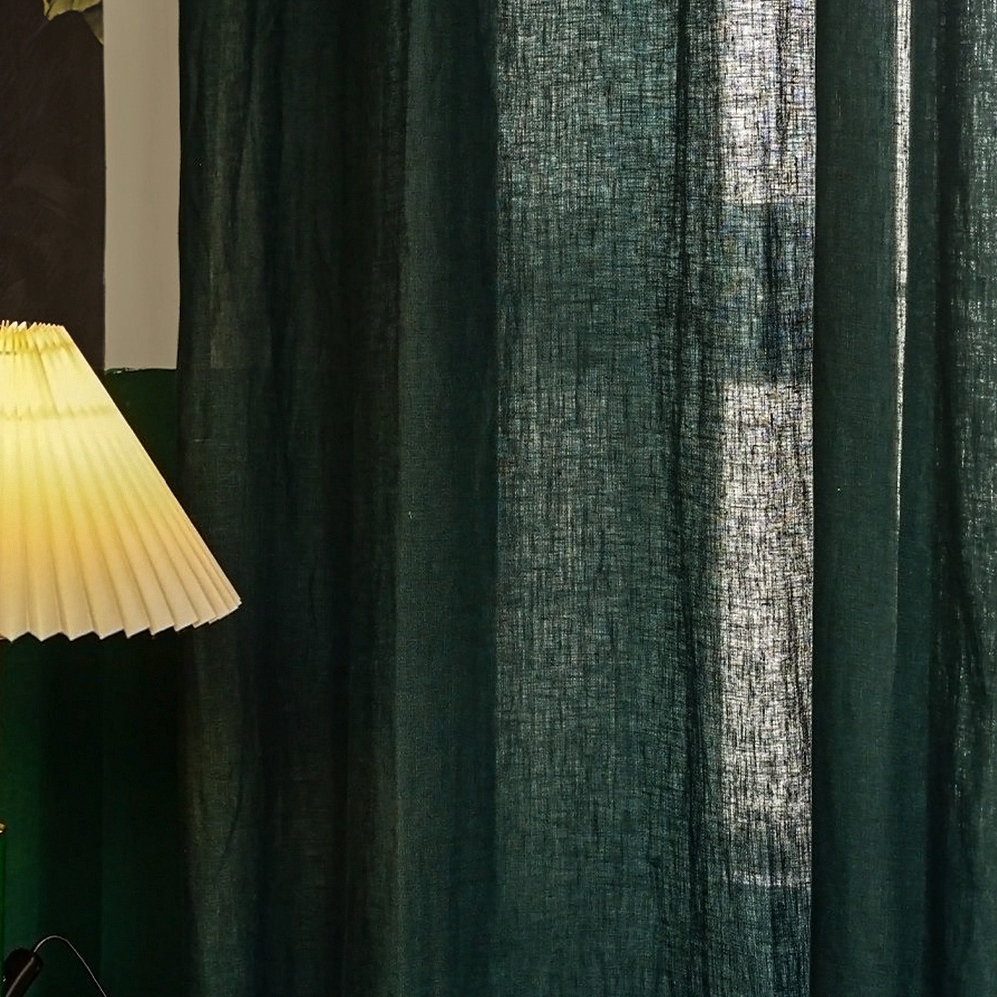 Scholar Green Linen|Curtains
