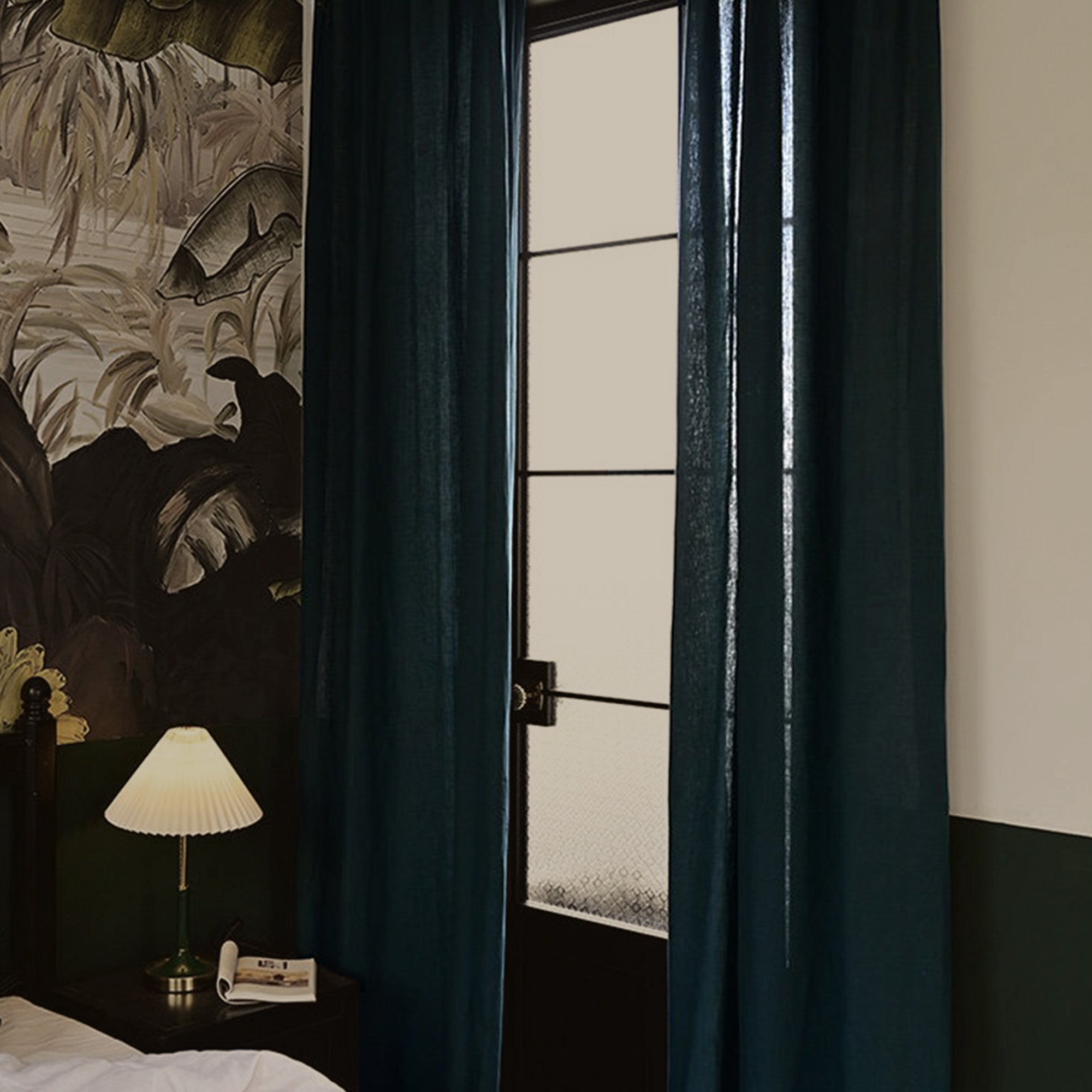 Scholar Green Linen|Curtains