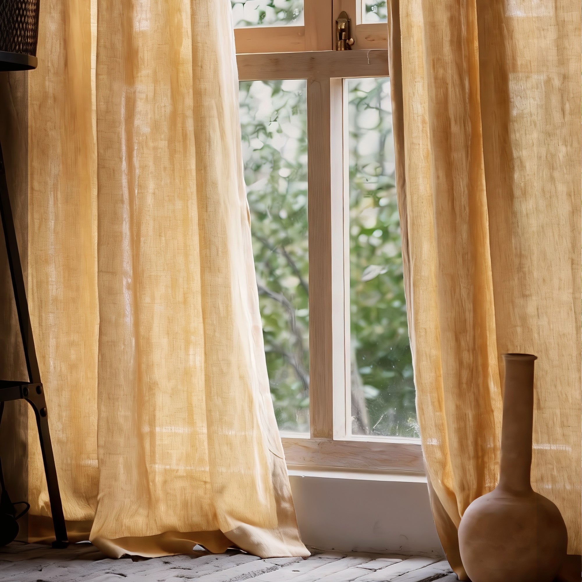Sun-Kissed Linen|Curtains