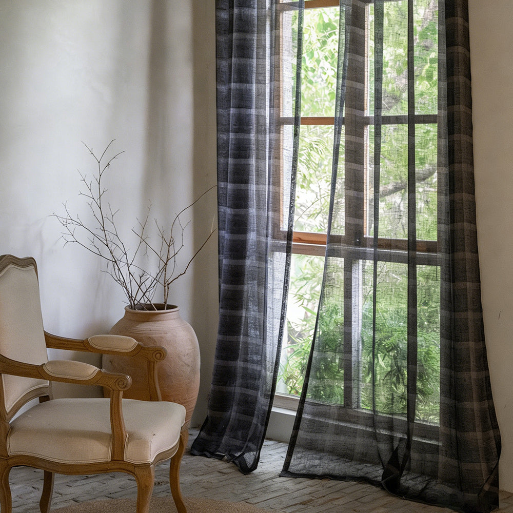 Twilight Check Sheer|Curtains