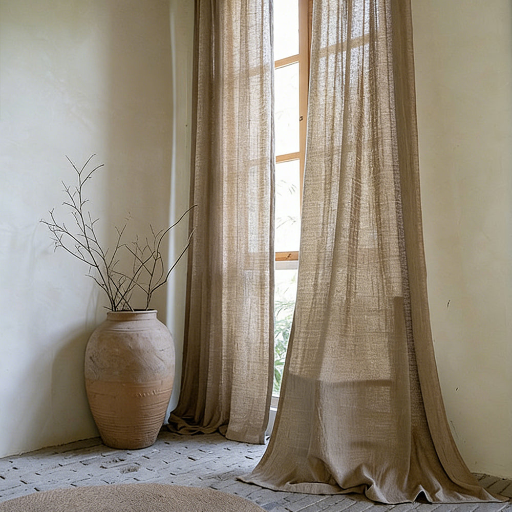 Vintage Check Linen|Curtains