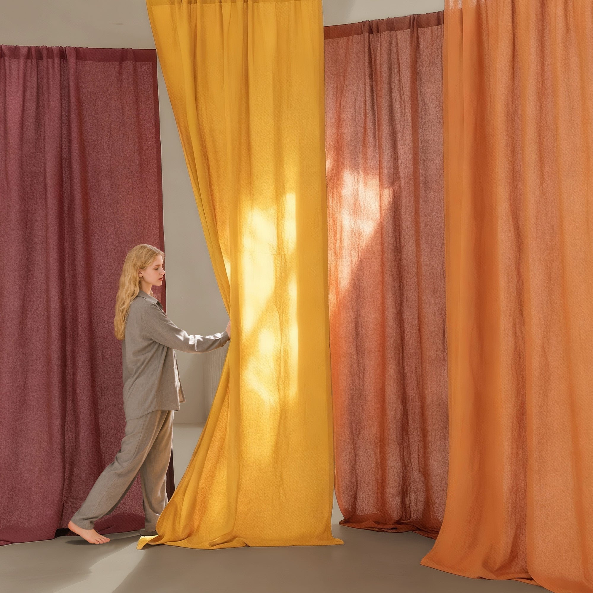 Warm Hues Linen|Curtains