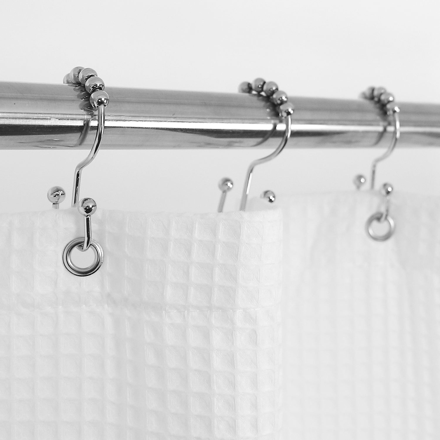 NESTEXTILES  Waffle Weave Shower Curtain with Hooks
